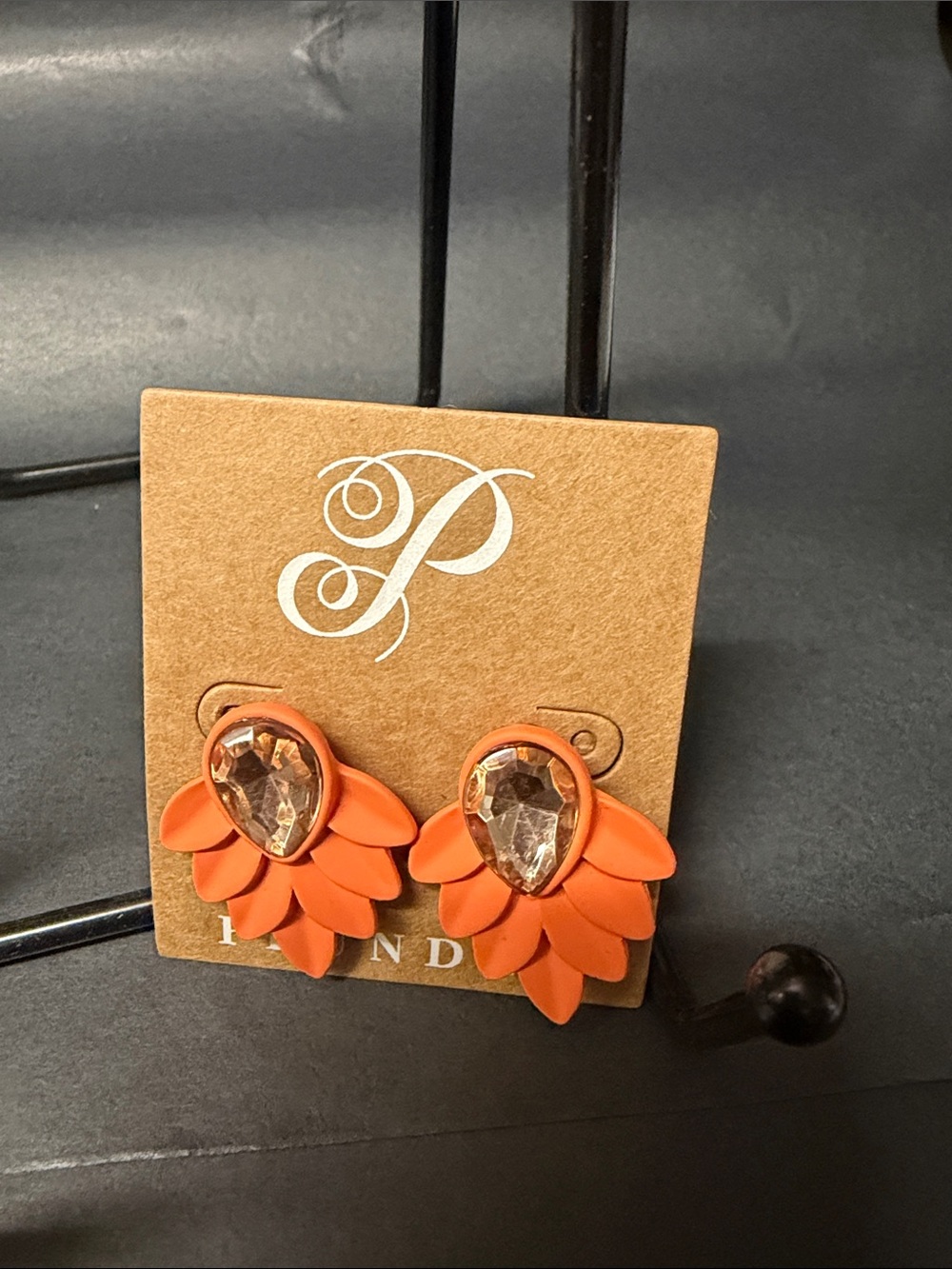 Plunder Coral Orange Petal Teardrop Studs